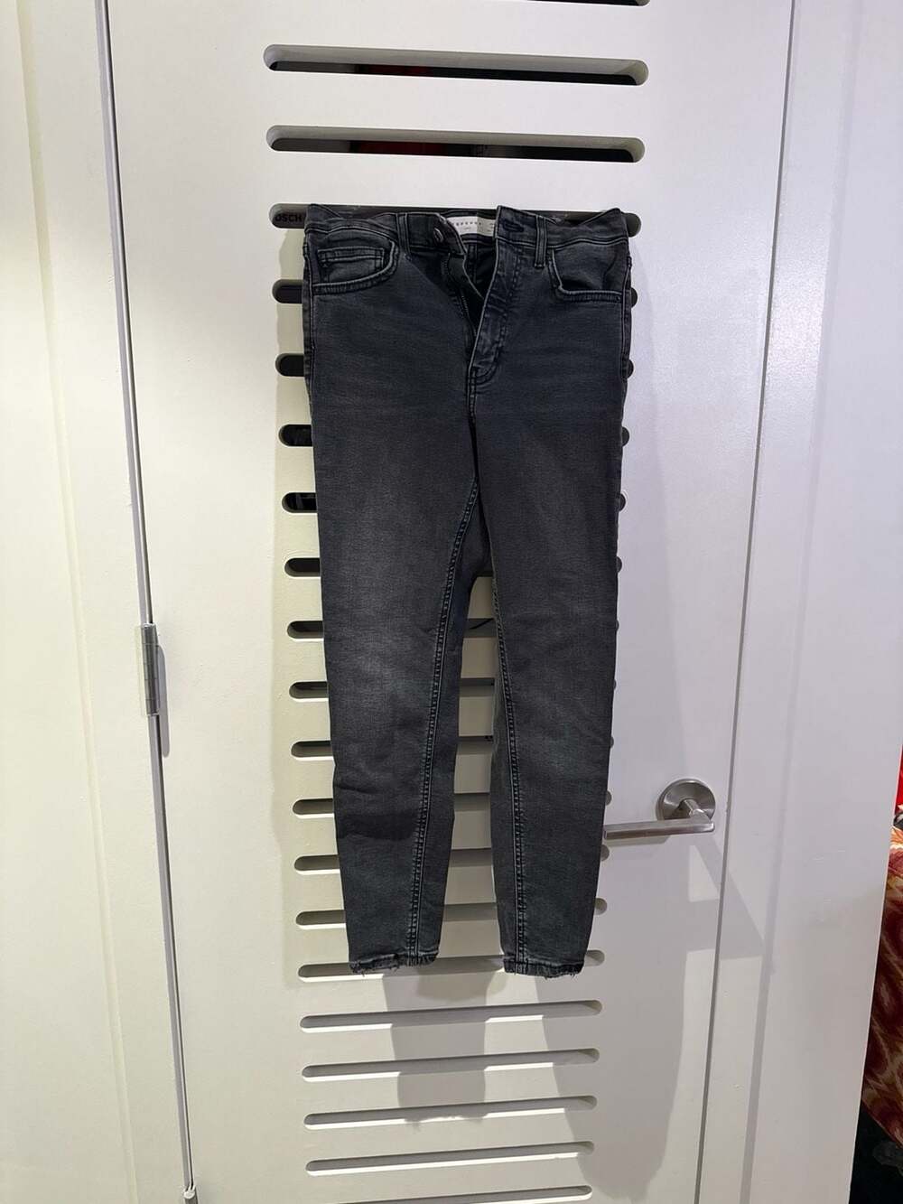 Topshop Jamie High Waist Skinny Jeans in Faded Black
